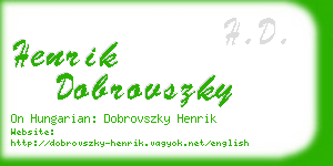 henrik dobrovszky business card